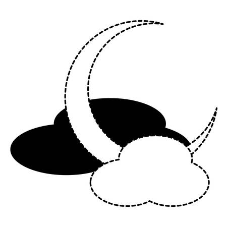 moon and clouds icon over white background vector illustrationのイラスト素材