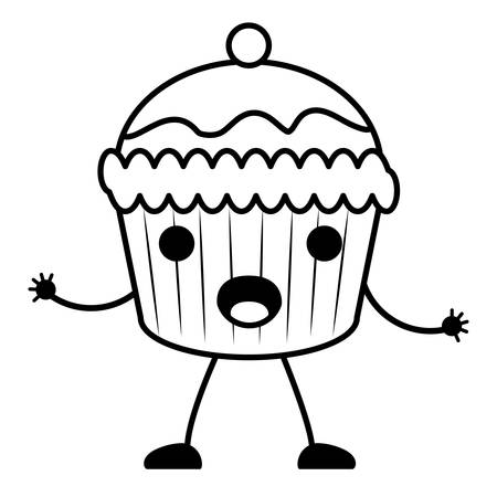Surprised cake icon over white background vector illustrationのイラスト素材
