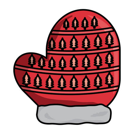 christmas glove icon over white background, colorful design vector illustrationのイラスト素材