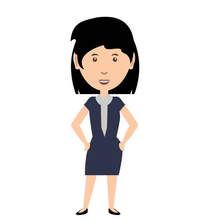 Cartoon businesswoman standing wearing executive clothes vector illustrationのイラスト素材