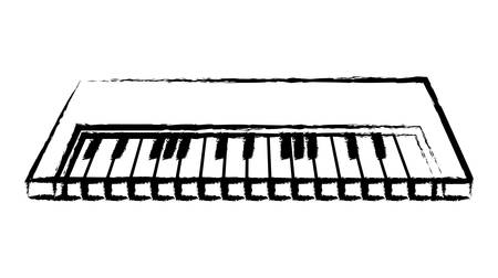 sketch of piano  instrument icon over white background vector illustrationのイラスト素材