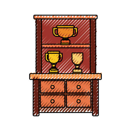 shelves with trophies iconのイラスト素材