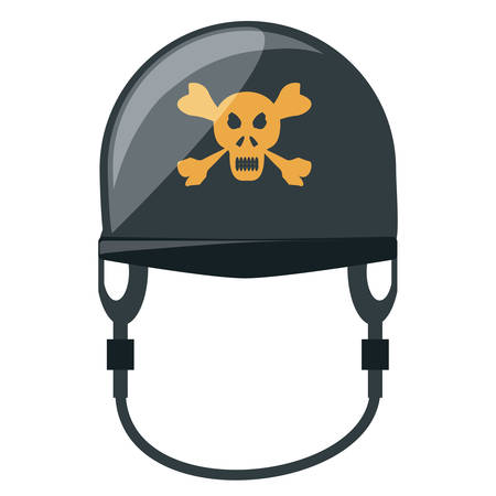 Motorcycle helmet with skull icon over white background, colorful design vector illustrationのイラスト素材
