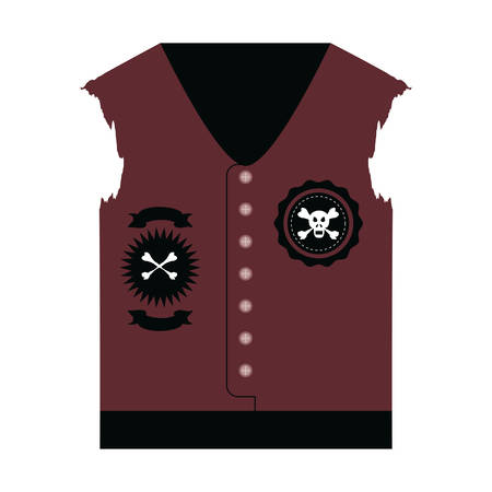 Biker jacket with patches of biker culture icon over white background, colorful design vector illustrationのイラスト素材