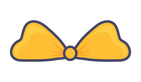 yellow decorative bow icon over white background vector illustrationのイラスト素材