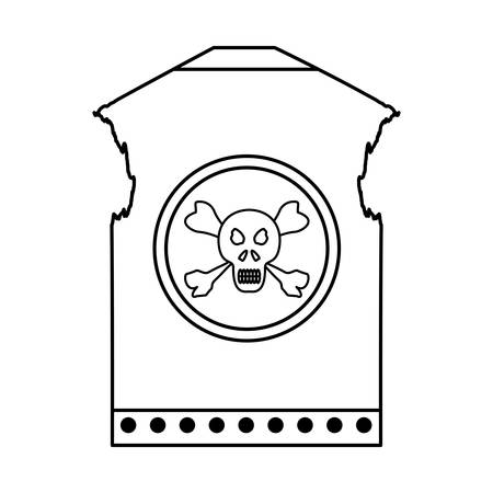 Biker jacket with skull icon voer white background vector illustrationのイラスト素材