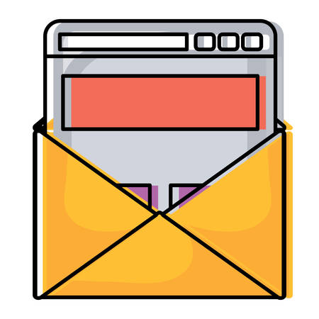 envelope with web interface iconのイラスト素材
