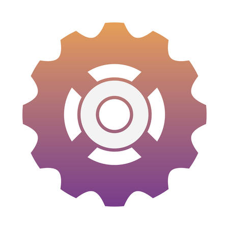 gear wheel icon over white background, colorful design vector illustrationのイラスト素材