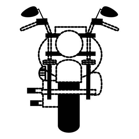 Classic chopper motorcycle icon over white background, vector illustrationのイラスト素材