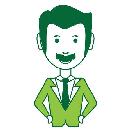 cartoon businessman iconのイラスト素材