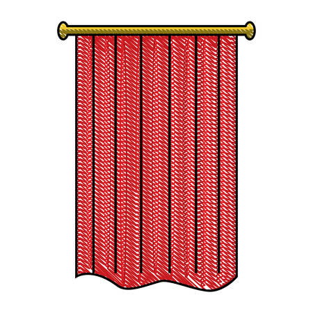 curtain icon over white background, colorful design  vector illustrationのイラスト素材