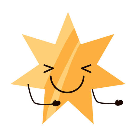 Happy star icon over white background, colorful design vector illustrationのイラスト素材