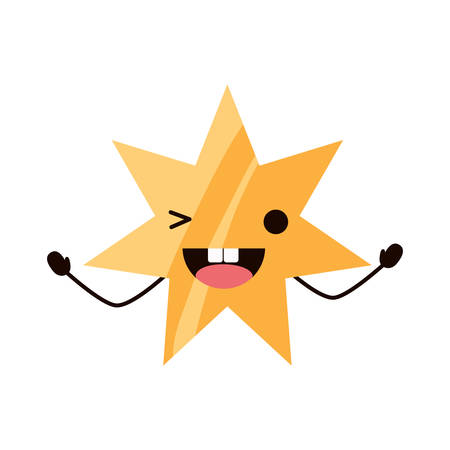 Star winking the eye over white background, colorful design vector illustrationのイラスト素材