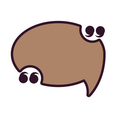 Quotation mark speech bubble icon over white background, colorful design. vector illustrationのイラスト素材