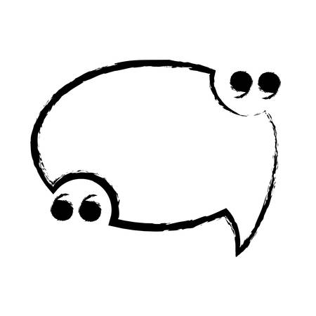 sketch of Quotation mark speech bubble icon over white background vector illustrationのイラスト素材