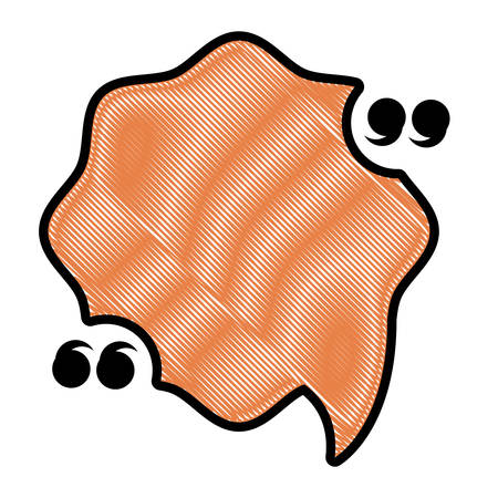 Quotation mark speech bubble icon over white background, colorful design. vector illustrationのイラスト素材