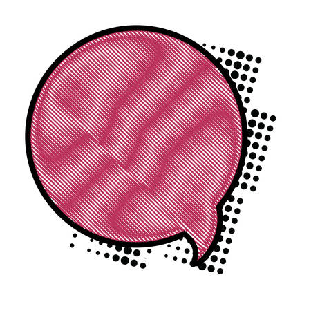 Speech circle bubble icon over white background, pop art style and colorful design. vector illustrationのイラスト素材
