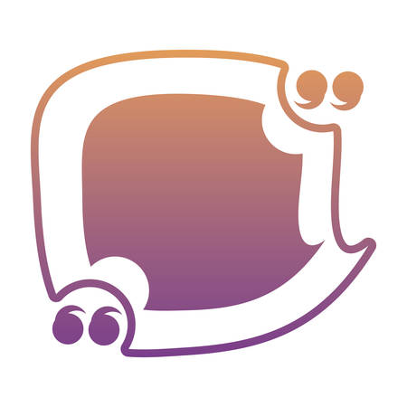 Quotation mark speech bubble icon over white background, colorful design. vector illustrationのイラスト素材