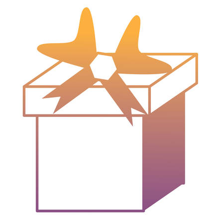 Gift box with decorative bow over white background, colorful design. vector illustrationのイラスト素材
