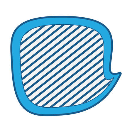 Speech bubble icon over white background, striped and blue shading design. vector illustrationのイラスト素材