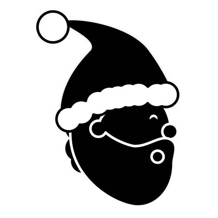 Cartoon santa claus head icon over white background vector illustrationのイラスト素材