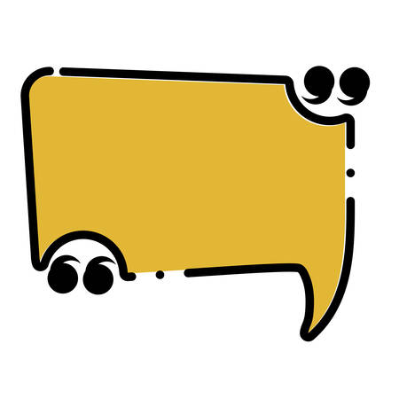 Quotation mark rectangle speech bubble icon over white background, colorful design. vector illustrationのイラスト素材