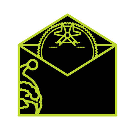 christmas envelope icon over white background vector illustrationのイラスト素材