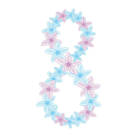 Flowers in eight shape icon.のイラスト素材