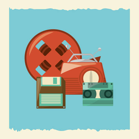 Retro objects designのイラスト素材