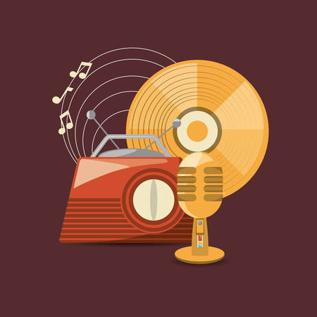 Retro music designのイラスト素材