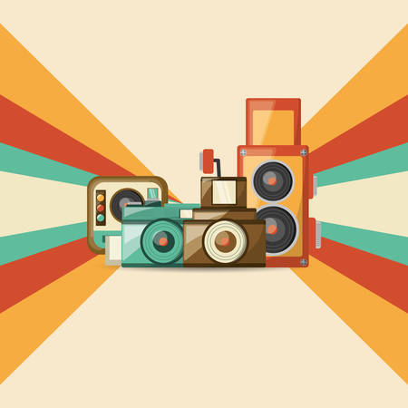Retro cameras designのイラスト素材