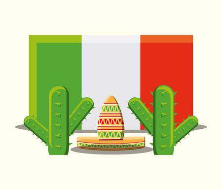 Mexican flag designのイラスト素材