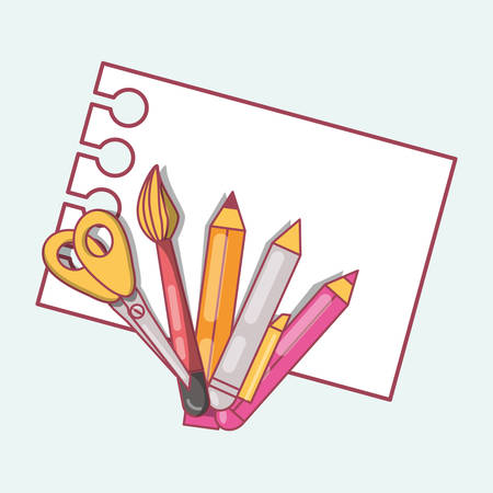 Back to school design with scissors, paper and pencilのイラスト素材