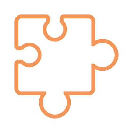 Puzzle piece icon over white background, monochrome design. vector illustrationのイラスト素材