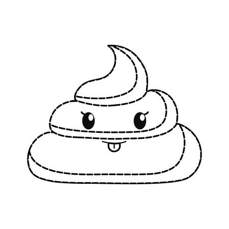 Cute poop icon illustration on white background.のイラスト素材