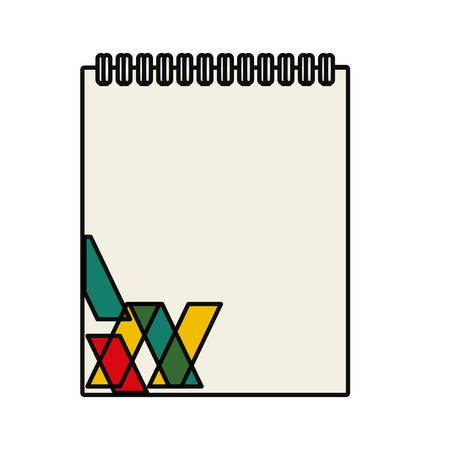 Corporate Brand Notepad with geometric shapes design over white background, colorful design vector illustrationのイラスト素材