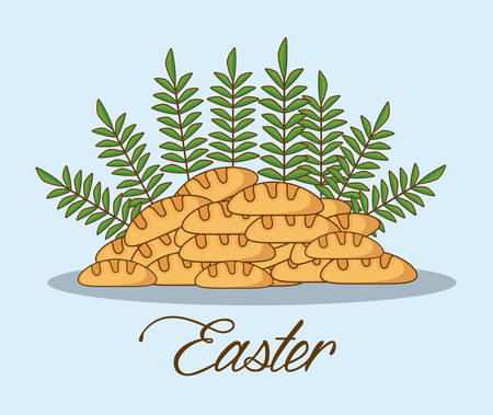 Happy easter design with bread and ryeのイラスト素材