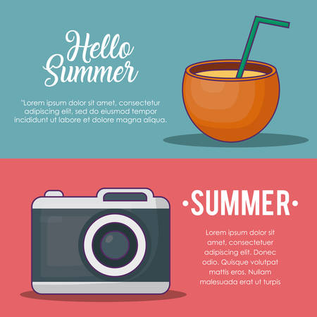 hello summer design posterのイラスト素材