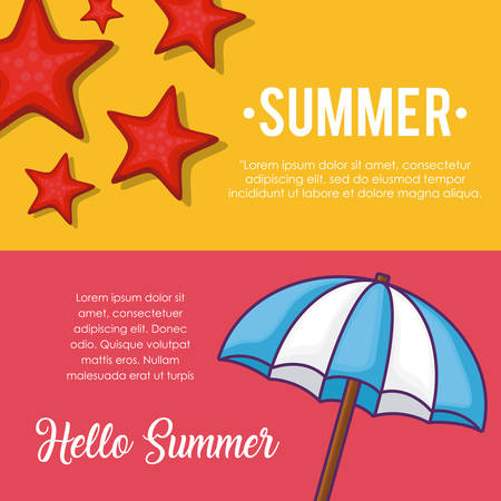hello summer design banner setのイラスト素材