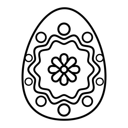 easter egg with floral decoration over white background, vector illustrationのイラスト素材