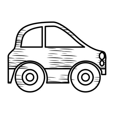 sketch of Mini car icon over white background, vector illustrationのイラスト素材