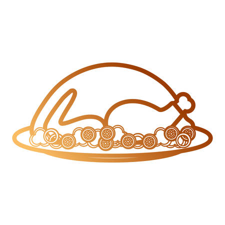 Roasted turkey icon over white background colorful design vector illustrationのイラスト素材