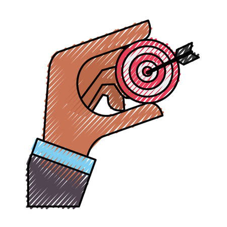 Hand holding a target iconのイラスト素材