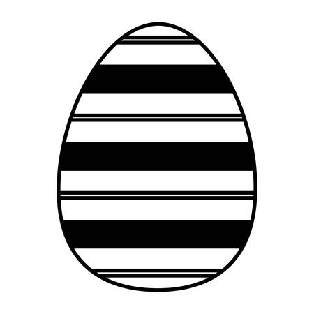Easter egg with striped decoration icon over white background, vector illustrationのイラスト素材