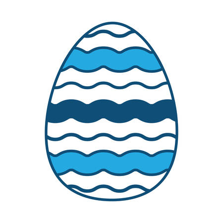 Easter egg icon over white background, blue shading design. Vector illustration.のイラスト素材