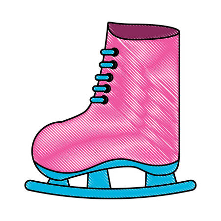 Pink ice skates icon over white background, vector illustrationのイラスト素材
