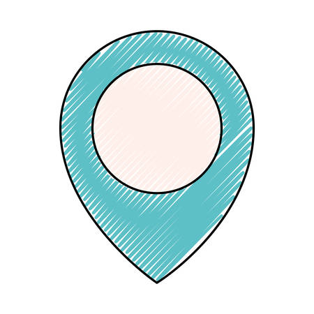 location pin icon over white background colorful design vector illustrationのイラスト素材