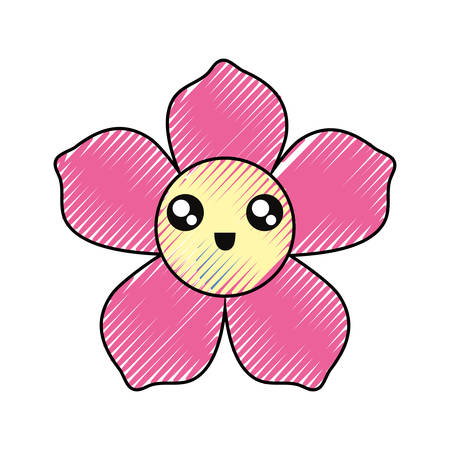 tropical flower icon over white background colorful design vector illustrationのイラスト素材