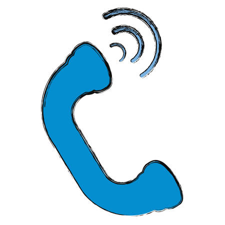 phone handset over white background colorful design vector illustrationのイラスト素材