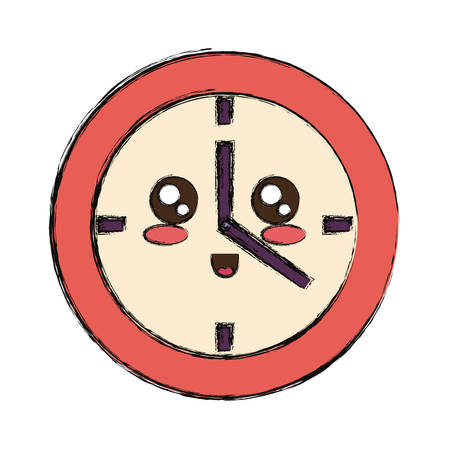 clock icon over white background colorful design vector illustrationのイラスト素材